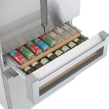 Bosch – 800 Series 20 Cu. Ft. 4-Door French Door Counter-Depth Smart Refrigerator with Beverage Cooler Drawer – Stainless steel