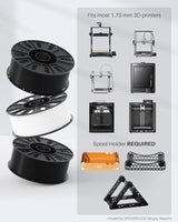 ELEGOO PLA Filament 1.75mm Bundle 4KG, 3D Printer Filament Dimensional Accuracy +/- 0.02mm, 4pcs 1kg Spool(2.2lbs) Fit Most FDM 3D Printers (Black, White, Dark Blue, True Red)